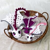 KIVA Dragon Hugger Crochet motif Amigurumi jouets en peluche poupées en peluche faites à la main Polyester artisanat motif bricolage amateurs