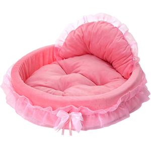 Cama Redonda Portátil para Mascotas, Diseño de Princesa, para Perros y Gatos, Tela Resistente, Suave y Cómoda para el Invierno, Desmontable - Product Image 1