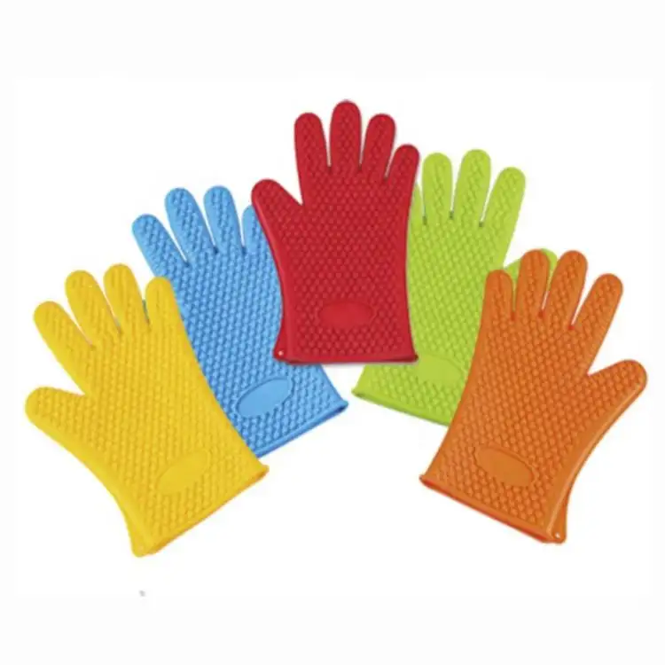 Large Solid Colors Heat Proof Gloves Bakery Heat Proof Glove Heat Resistant Bbq Gloves For Kitchen Cooking