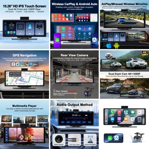 Reproductor MP5 para Auto con Pantalla de 10.26 Pulgadas, 2K, DVR, Carplay, Android Auto, Grabador de Doble Lente, Caja Negra para Auto, Radio para Auto - Product Image 3