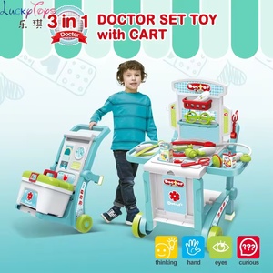 Ensemble de jeu de docteur 3 en 1 pour enfants avec chariot, <span class=keywords><strong>valise</strong></span>, accessoires médicaux, jeu de rôle de docteur, <span class=keywords><strong>jouet</strong></span> d'hôpital pour garçons et filles - Product Image 2