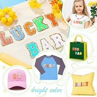 Offre Spéciale personnalisé 3D Chenille lettre Patch avec auto-adhésif à repasser A-Z Logo pour chapeau Hoodies Streetwear Chenille Patches
