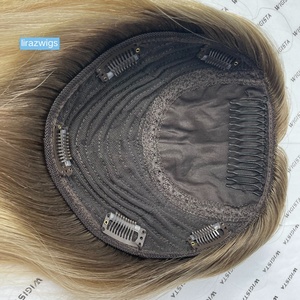 Luxe cuticule aligné juif Topper européen vierge <span class=keywords><strong>cheveux</strong></span> humains T8/22/18 soie Base <span class=keywords><strong>cheveux</strong></span> humains Kippa automne pour les femmes perte de <span class=keywords><strong>cheveux</strong></span> - Product Image 4