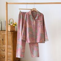 2025 nouveau coton hiver femmes pyjamas à manches longues pantalon costume deux pièces ensemble maison vêtements fleur Jacquard vêtements de nuit