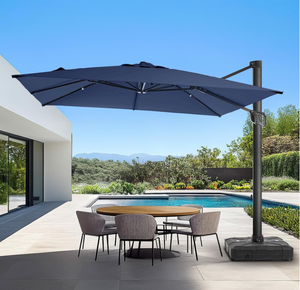 Big <span class=keywords><strong>Roma</strong></span> Umbrella Double Top Garden Patio Umbrella Poste lateral de aluminio con manivela Impermeable Protección Uv - Product Image 3