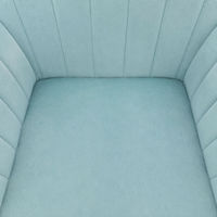 Chaise de bar ergonomique pivotante JOHOOFURNITURE en cuir PU bleu cyan avec cadre en acier chromé et repose-pieds pour restaurant et café