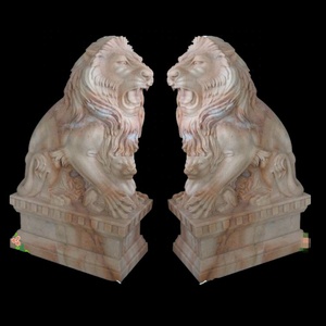 Estatua De León de mármol natural tallada a mano para estatuas de <span class=keywords><strong>Rey</strong></span> León de jardín estatuas de bronce de León - Product Image 5