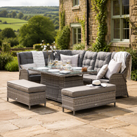 Ensemble de canapés de patio en rotin d'aluminium Classiques Europe pour jardin, 9 places, en osier, pour extérieur