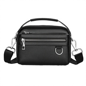 Wholesale <b>Men</b> Multi-Functional Waterproof PU Leather Zipper Large Capacity Crossbody <b>Shoulder</b> <b>Bag</b> Portable - Product Image 3