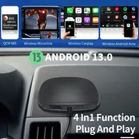 Wireless CarPlay Android Auto AI Box Android 13 Trois-en-un Plug-and-Play Interconnexion voiture-ordinateur 8 + 128 Support YouTube