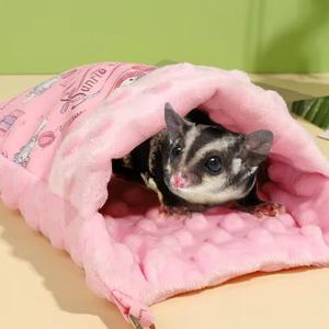 Honeybag Warm <b>Bean</b> <b>Velvet</b> Anti Bite Cotton Winter Summer Flower Branches Mouse Nest Pine Sleeping <b>Bag</b> Pet Hanging Hammock - Product Image 4