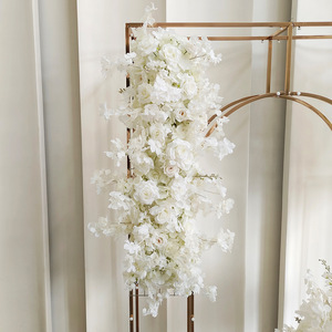 ฉากหลังงานแต่งงาน ตกแต่งเวทีด้วยดอกไม้แขวนประดับ ดอกกุหลาบผ้าไหมสีขาว ดอกซากุระ สำหรับวันแม่ วันคริสต์มาส - Product Image 4