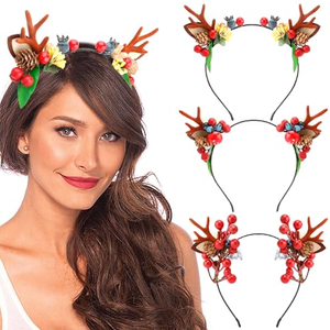 Serre-têtes de Noël en gros pour enfants : Bandeaux de Père Noël, bois de renne, oreilles d'elfe, cornes pour bébés et enfants - Noël Navidad - Product Image 1