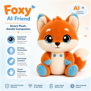 Jouet en peluche interactif avec technologie de surveillance tactile, capteur à commande vocale, compagnon réactif - Product Image 6