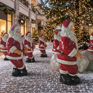 Babbo Natale a Grandezza Naturale in Vetroresina con Sacco Regalo, Decorazione Natalizia per Centri Commerciali e Forniture Festive - Product Image 2