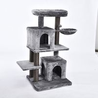 PETSTRA-Tour d'arbre à chat en bois durable 100% sisal naturel, cadre d'escalade pour animaux de compagnie, nouveau design