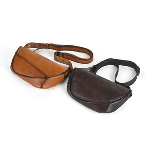 Vintage Brown Leather Crossbody Bag Men's Large Capacity Shoulder Bag High Quality <b>Top</b> Grain Cowhide <b>Distressed</b> Design Everyday - Product Image 5