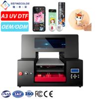 Impresora de Calentamiento Refinecolor A3 de Cama Plana UV DTF para Pegatinas, Carcasas de Teléfono, Vasos y Pelotas de Golf, Máquina de Impresión Acrílica para Pequeñas Empresas