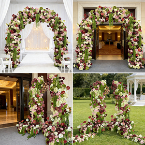Arco floral de lujo en rosa y verde para bodas y celebraciones, decoración de arco floral. - Product Image 2