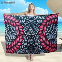 Sarongs personalizados de moda, suministro de fábrica al por mayor, embellecedor, Hawaiano, lavavava, sarong de playa de alta calidad, superventas