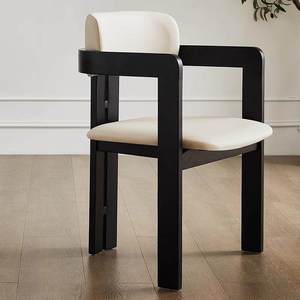 Silla de Comedor de Madera Maciza Estilo Italiano con Respaldo Curvo Tapizado, Sillón Moderno de Lujo para Hogar, Hotel, Conferencias L079 - Product Image 6