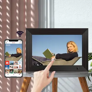 APP Control 10.1 "IPS Écran tactile Wifi Cadre photo numérique 10 Nuage Photo Cadre vidéo Affichage en boucle pour la publicité Nft