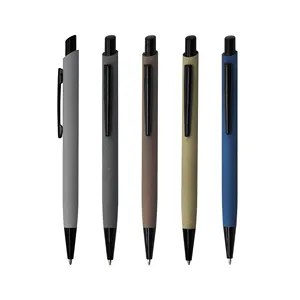 Newest Surface Treatment Promotional click metal ball pen with custom logo