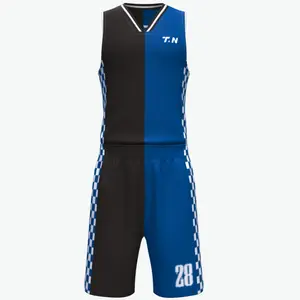 Vente en gros d'uniformes de basket-ball personnalisés pour hommes, chemises professionnelles, respirantes, sèches et confortables, maillot de basket-ball bon marché NBAA