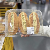 Boîtes à pâtisserie, croissants, sandwichs et desserts en plastique PET transparent jetables pour supermarchés