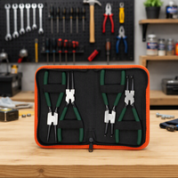 4 Pieces Vehicle Snap Ring Pliers Set Circlip Pliers with Straight/Bent Jaw 7" with Case Heavy Duty Retaining Removal Tool