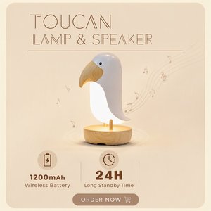 Lampe de chevet LED rechargeable USB en forme d'oiseau - Lampe de table blanche créative pour bureau - Product Image 1