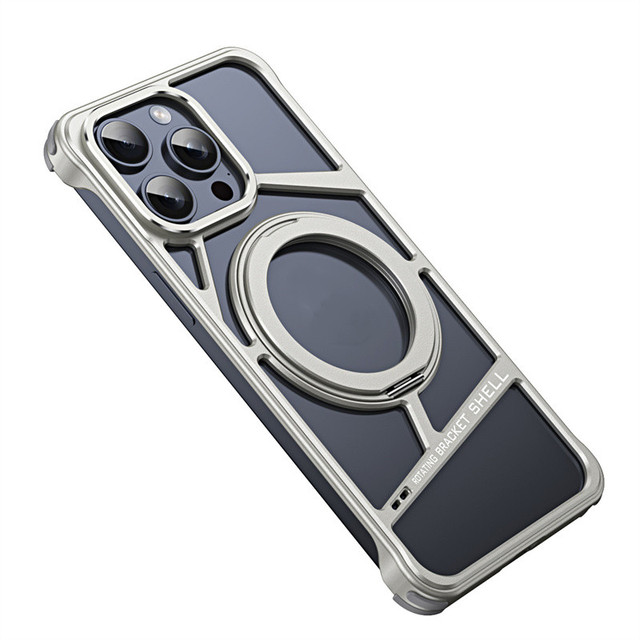 Heat Dissipation Phone Case With Metal Magnetic Ring Stand for iPhone 16 Pro Max 15 14 Pro Shockproof Borderless Case