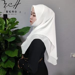 Hijab en mousseline de soie tendance <span class=keywords><strong>avec</strong></span> chapeau de soleil intégré, léger et respirant, pour femmes musulmanes - Product Image 1