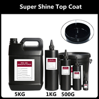 1KG/1000ML Super Shine Top Coat Sans Résidu, Matière Première pour Vernis à Ongles Gel, Recharge en Vrac 1 Litre, Qualité Salon, Grande Taille, Gel Base et Top Coat