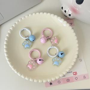 Pendentif clochette circulaire motif patte de chat pour sac à dos, porte-clés, cadeau pour meilleure amie, vente en gros - Product Image 5