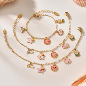 LEPAI Ingrosso Nuovi Accessori per Bambini, Collana in Acciaio Inossidabile Placcato Oro 18K con Simpatici Piccoli Sole e Stelle - Product Image 2