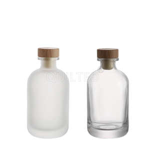 18 anni all'ingrosso trasparente classico vuoto smerigliato 250 500 ml vetro Vodka Gin Rum Whisky Tequila bottiglia di liquore con sughero di legno - Product Image 3