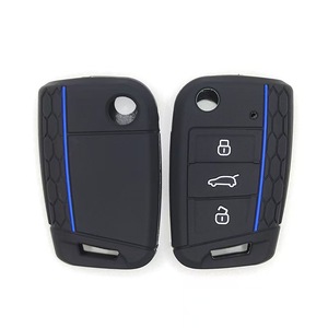 Funda de Silicona para Llave de Coche VW <span class=keywords><strong>Golf</strong></span> de 3 Botones, Touran, <span class=keywords><strong>Sportvan</strong></span>, Soporte Plegable para Llaves - Product Image 2