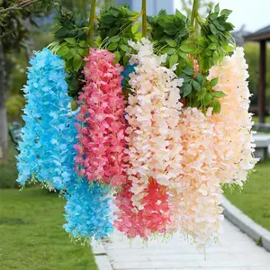 110cm cheap wholesale bulk hanging wisteria vines artificial living room flower wedding for home table decoration