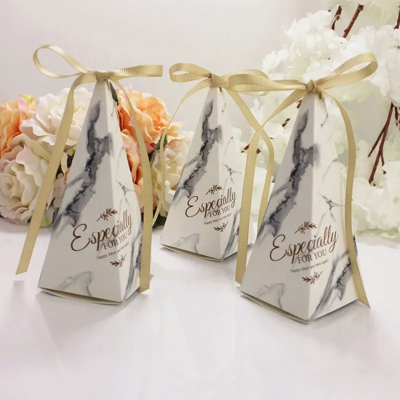 Benutzer definierte Druck hochzeit begünstigt Dekoration Souvenirs Papier Candy Box Geschenk boxen für Gäste