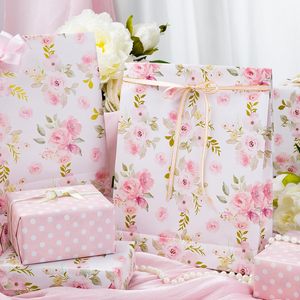 Pink Floral Wrapping <b>Paper</b> 47.23 Sq Ft Reversible Gift Wrap For Birthday Valentine Mothers Day Graduation Craft - Product Image 3