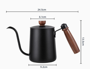 Nouvelle Bouilloire à Café en Acier Inoxydable Écologique 600ML Noire avec Couvercle pour Infuseur à Café Espresso - Product Image 4