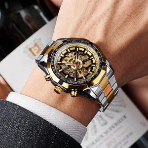 <span class=keywords><strong>Orologio</strong></span> Automatico Scheletrato <span class=keywords><strong>da</strong></span> Uomo Forsining, Orologi Meccanici Scheletrati Dorati, Grandi Orologi <span class=keywords><strong>da</strong></span> <span class=keywords><strong>Polso</strong></span> <span class=keywords><strong>Vintage</strong></span> di Lusso in Acciaio Inossidabile per Uomo - Product Image 5