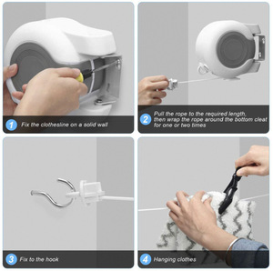 Tendedero Retráctil de 13 m para Colgar Ropa en Exteriores, Tendedero de Doble Nivel para Interiores y Exteriores - Product Image 5