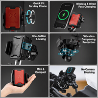 Support de téléphone magnétique en plastique pour moto, absorbant les chocs, fixation sur guidon, double charge, antivol, suivi intelligent, déverrouillage rapide
