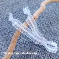 Bande élastique en organza de haute qualité, double face, à volants, de couleur blanche, en mousseline de soie multicolore, faite à la main, pour la décoration de dentelle