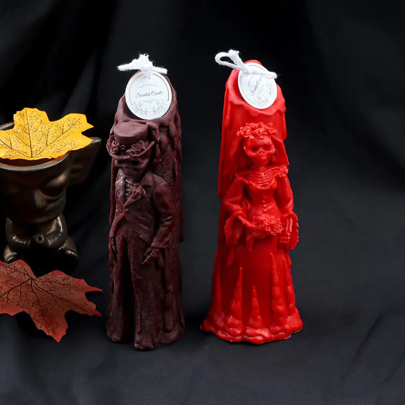 Cadılar bayramı kokulu mumlar DIY 3D hayalet gelin ve damat süs kokulu mumlar