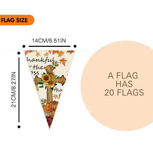 Цифровая печать 14*21 см, треугольный флаг благодарения, Ретро стиль, напечатанный во дворе, вечеринка, создание атмосферы - Product Image 1