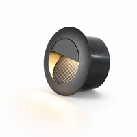 Lumière d'escalier ronde LED IP65 étanche pour extérieur, jardin, mur, encastrée, 3W, blanc chaud