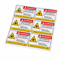 Étiquettes d'avertissement laser personnalisées, autocollants de sécurité contre les rayonnements laser, vinyle blanc, imperméable, résistant aux UV/à la déchirure, pelliculage brillant